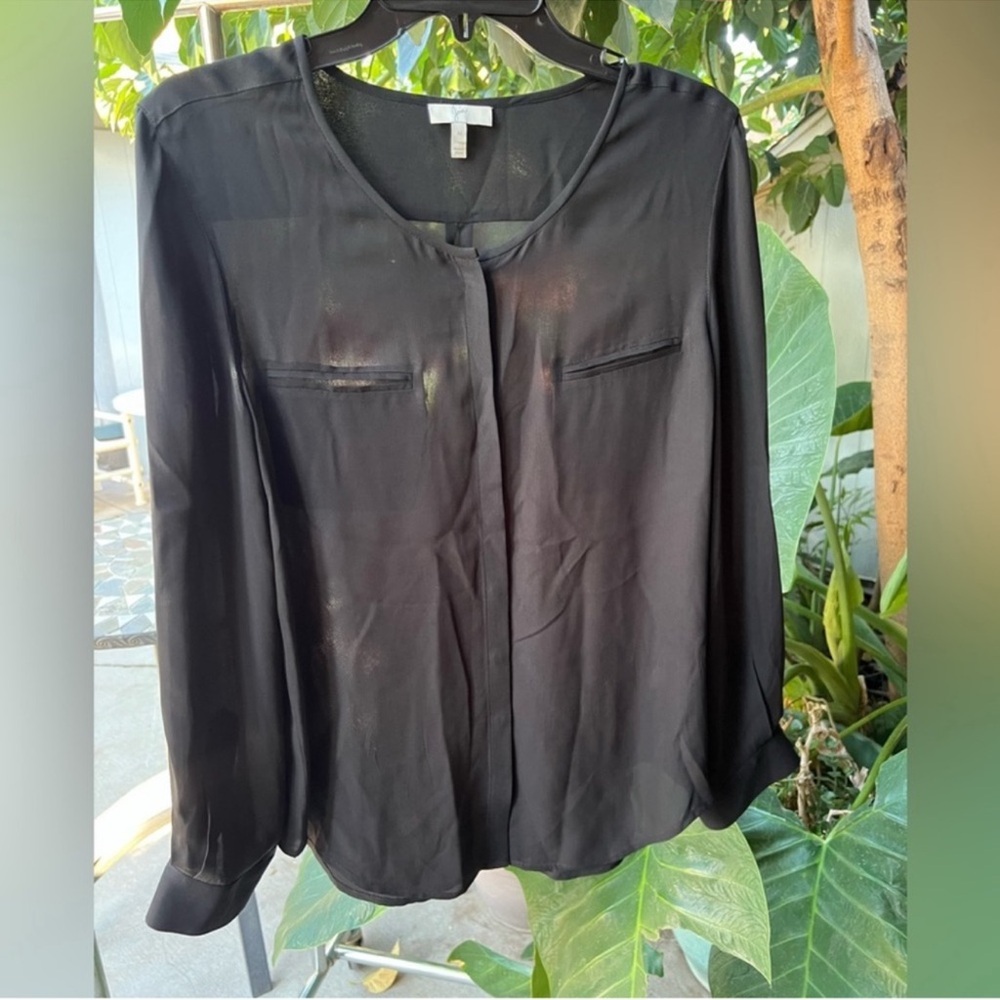 Joie 100% silk long sleeve button down blouse